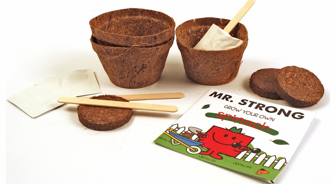 What a wonderful gift! This fun Mr Strong Grow Kit really is the gift which keeps on giving! Within the beautifully decorated box lies all the bits and bobs you need to grow some super healthy spinach, so adorable!
