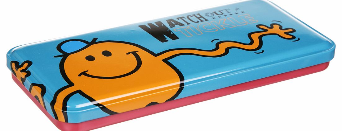 We love this colourful pencil tin featuring Mr Tickle. Looking as if hes up to his usual tricks, it comes with the slogan, Watch Out For Tickle in a cool, vintage style letterpress font.