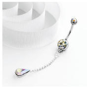 Unbranded MULTI COLOUR CRYSTAL DROP BELLY BAR