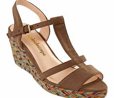 This gorgeous wedge sandal is the ideal shoe for the summer. With a stunningly unique wedge cover of multi coloured weaved yarn. These will surely make you stand out from the crowd. Wedge Sandal Features: Upper: Textile Lining, sock, sole: Other mate