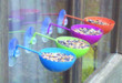 Miniature multi-coloured window feeders, simply made to be noticed. Each dish is 7cm in diameter, st