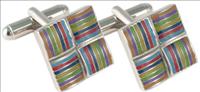 Unbranded Multi Striped Cufflinks by Ian Flaherty
