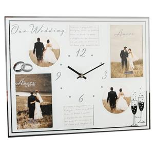 Unbranded Multi Wedding Photo and Glass Clock