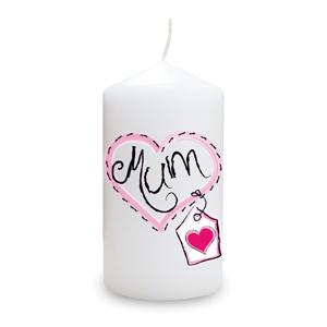 Unbranded Mum Heart Stitch Candle