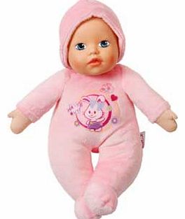 This beginners doll is small and cuddly. specially made for babies and young children. This beautiful first doll wears an adorable romper-style outfit with print and a hat. Size H30cm. Suitable from birth.