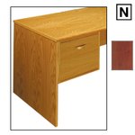 (N) Scandinavian Real Wood Veneer Single Drawer Fixed Desk Pedestal-Mahogany