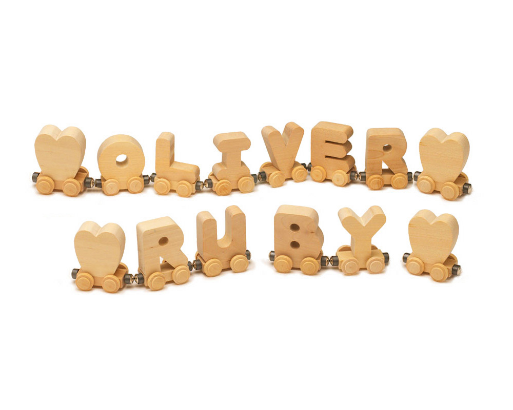These wooden train letters make a fantastic and unique gift. Choose the letters to spell out the nam