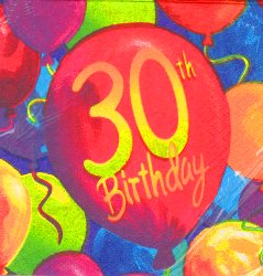 Napkins - Beverage - 80th - Painted Balloons