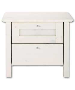 Napoli White Bedside Chest with 2 Drawers