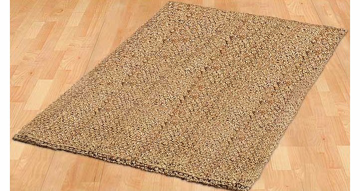 Made from 100% eco-friendly jute this chunky boucle rug in a natural honey shade will suit all home dandeacute;cor. 100% polyester. Non-slip backing. Professional clean only. Size L160. W100cm.