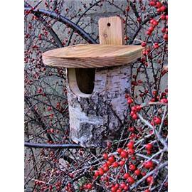 Unbranded Natural Silver Birch Log Robin Box