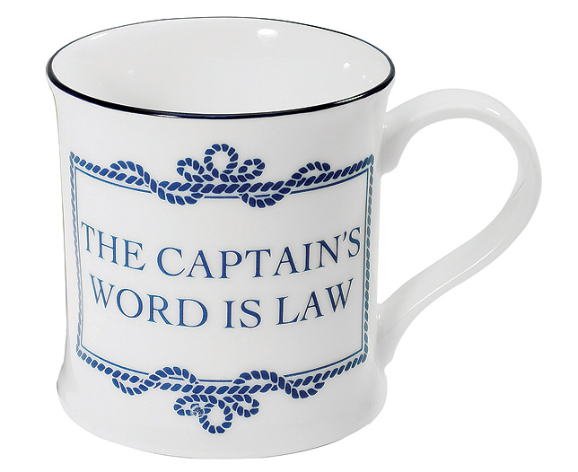 Unbranded Nautical Slogan Mug - Captain Word is Law - Pers