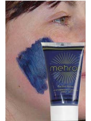 This deep blue water-based make-up is applied with a damp sponge straight from the tube; 28ml. Dries