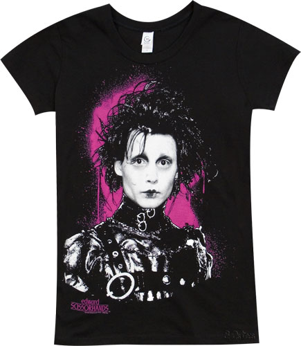 Discover your dark side with this fabulously gothic ladies Edward Scissorhands Tee!