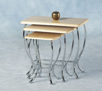 ULTRA CONTEMPORARY CHIC MAPLE OFFSET WITH STUNNING CHROME LEGS