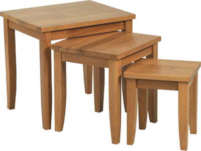 SHAKER STYLE BEECH FINISH NEST OF 3 TABLES