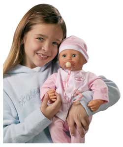 46cm function doll. Baby Annabell babbles, gurgles, and giggles just like a real baby. When