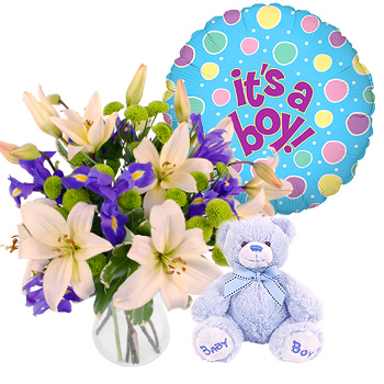 Unbranded New Baby Boy Gift Set - flowers