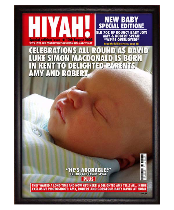 Unbranded New Baby Personalised Magazine Cover With Light