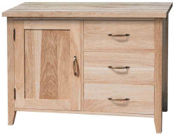 Unbranded New Court Oak 3 Drawer 1 Door Dresser Base