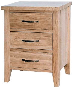 Unbranded New Court Oak Bedside Cabinet/Lamp Table (Brass
