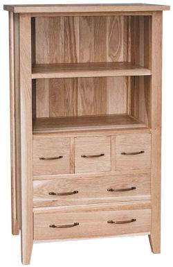 Unbranded New Court Oak Small Bookcase with 5 Drawers