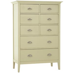 An 8-drawer tall chest in a mixture of solid tulip