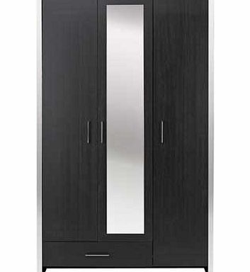 Unbranded New Genova 3 Door 1 Drawer Mirrored Wardrobe -