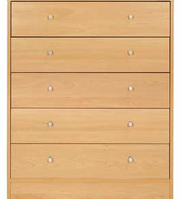 Unbranded New Malibu 5 Drawer Wide Chest - Beech Effect