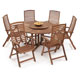 Huge table and chairs set constructed from Keruing hardwood great for outdoor dining