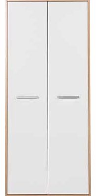 Combining a high gloss finish. clean lines and sleek metal handles. the New Sywell range is sure to bring any bedroom up to date. The perfect home for your clothing collection. this stunning two door oak effect and white gloss wardrobe would look gre