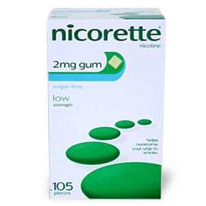 Nicorette Gum 2mg - Size: 105