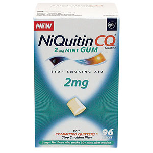 Niquitin CQ Mint Gum comes in two strengths: this