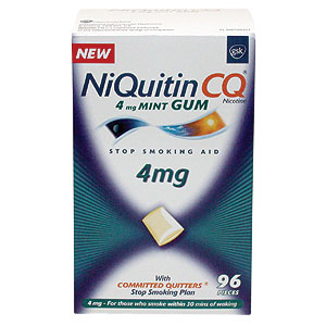 Niquitin CQ Mint Gum comes in two strengths: this