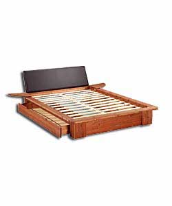Solid pine double bed in new continental design. F