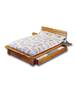Solid pine double bed in new continental design. D