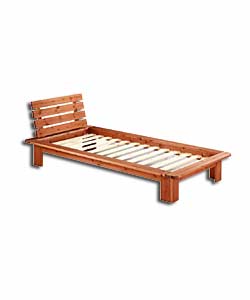 Solid pine bed in new continental design. Features