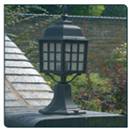 Traditional lantern style exterior light in a black finish