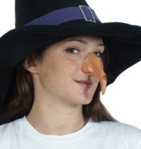 A cruel hooked witches nose to complete your wicked witch look this Halloween. Great for wicked
