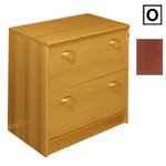 (O) Scandinavian Real Wood Veneer Lateral Filing Cabinet-Mahogany