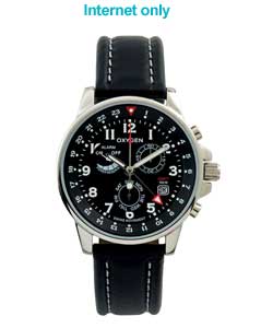 Unbranded O2 Oxygen Gents Globetrotter GMT Round Dial Watch