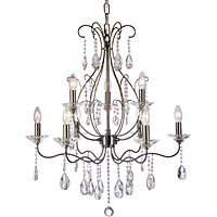 Unbranded OA9472 63TI - 9 Light Titanium and Crystal Chandelier