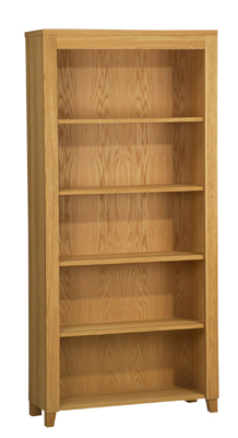 OAK VENEER BOOKCASE FINISHED IN A NATURAL OIL FINISH. THIS ITEM IS SUPPLIED FLAT PACKED