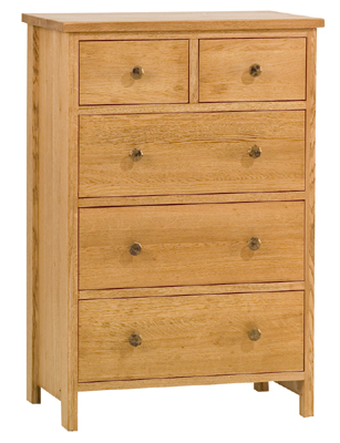 OAK CHEST OF DRAWERS 2 OVER 3