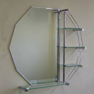 Unbranded Octagon Bathroom Mirror with Shelves