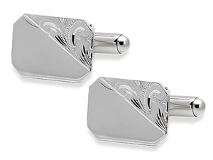 Unbranded Octagonal Silver Cufflinks 014622