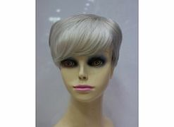 Cap Construction : Machine-made hair Color Shown : Offwhite Hair Texture : Short hair Occasion : Cosplay Party Gender : Women Style : European Wigs Length (Inch) : 11 Fiber : Synthetic Bang : Yes