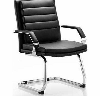 Unbranded Olivera Leather Cantilever Chair - Black and