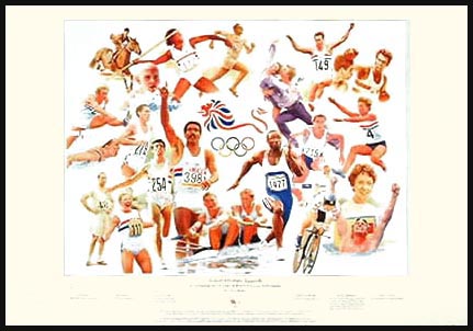 Unbranded Olympic Heroes multi-signed ltd. ed. print