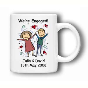 Unbranded On Your Engagement Personalised Mug - Pair
